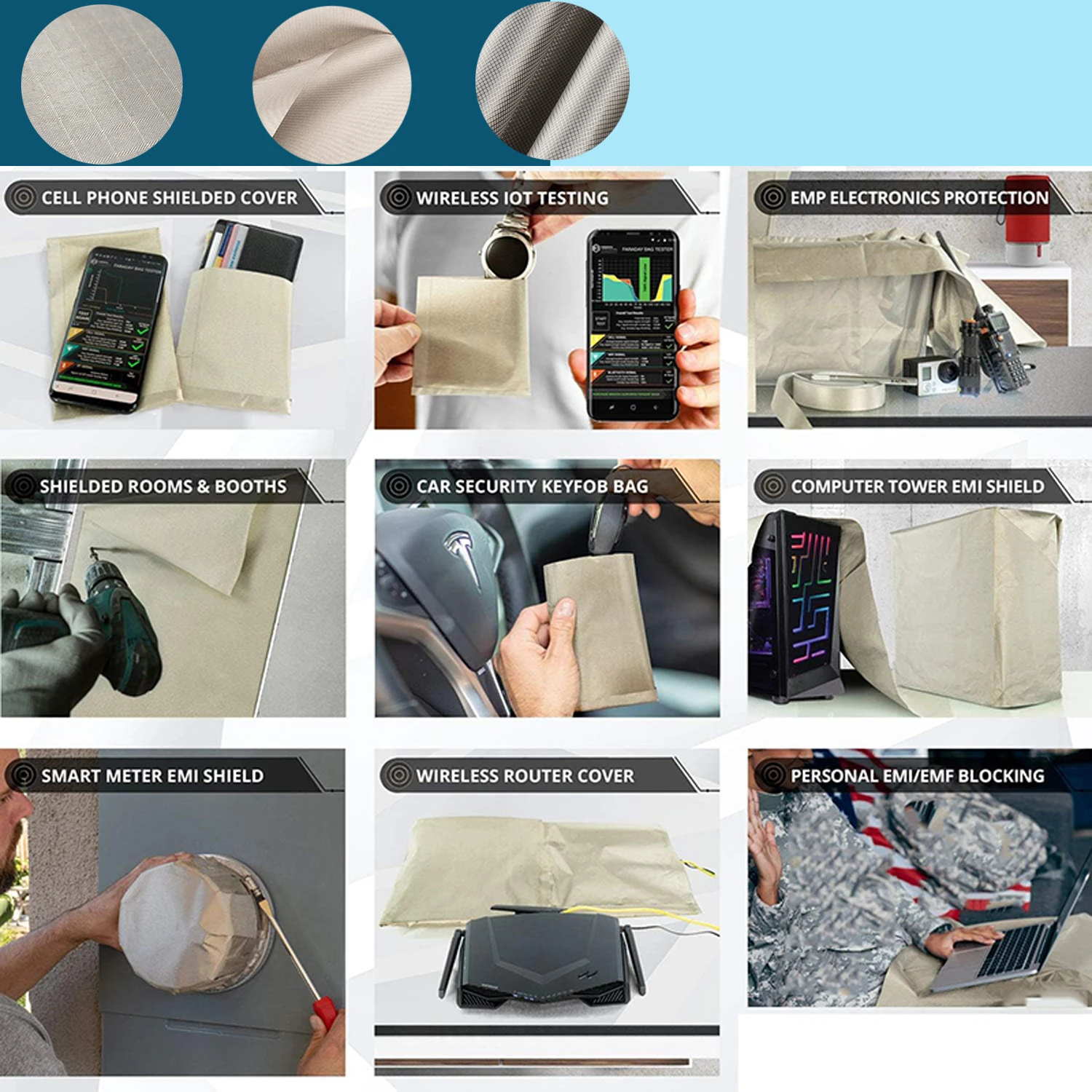 5 Meter Faraday-Stoff, RFID-Ab – 3D Printing On Fabric Bewertung und Preis