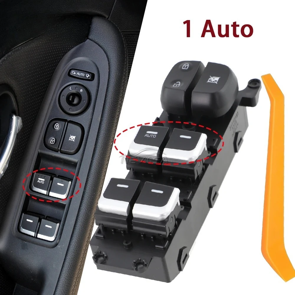

Auto para Kia Carens 2013 2014 2015 2016 93570A4310 interruptor de ventana eléctrica principal delantero izquierdo botón de Cont
