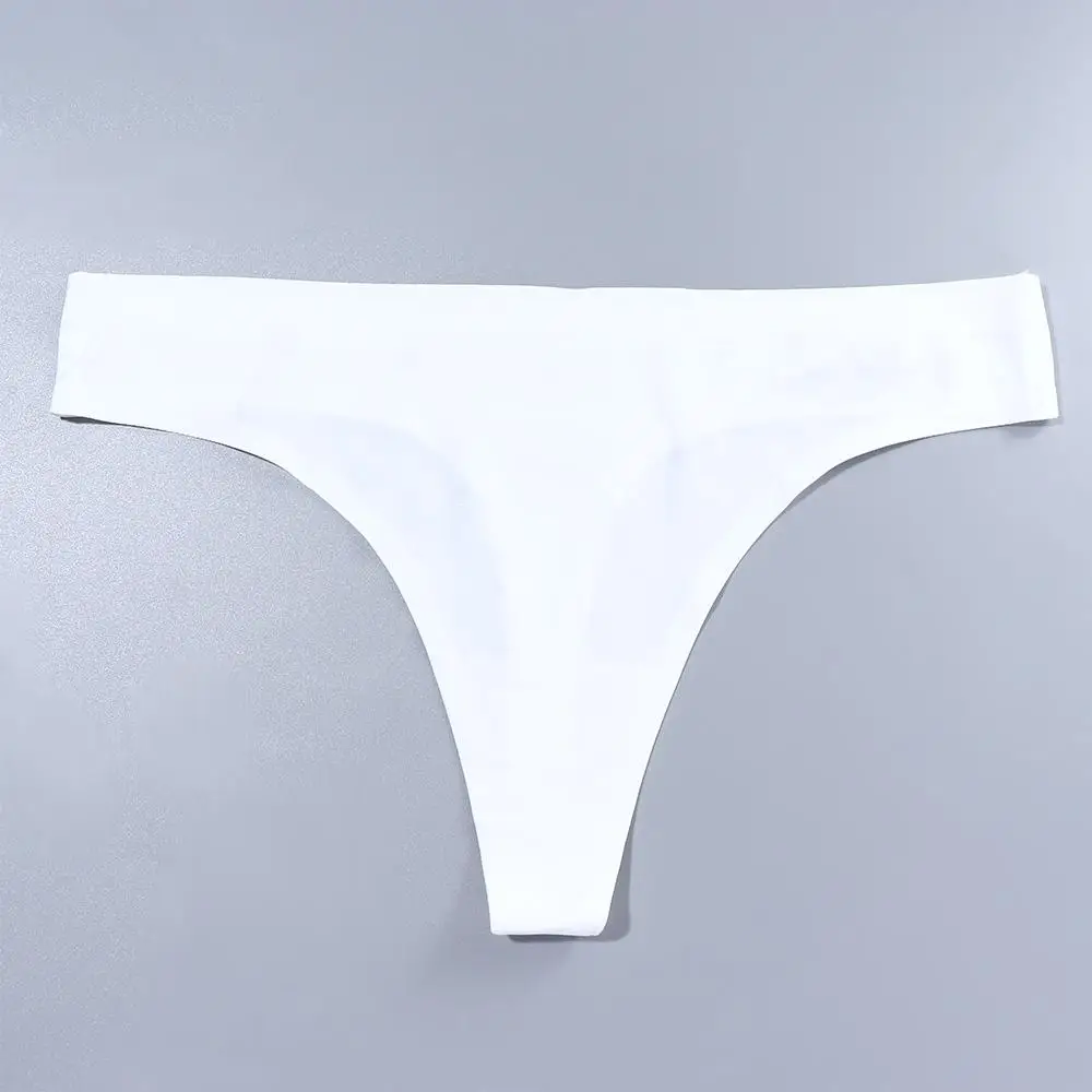 Breathable Soft Elastic Cotton Crotch Low-Waist Sweet Women Intimates Letter Seamless Briefs Ice Silk Panties Sports Thong