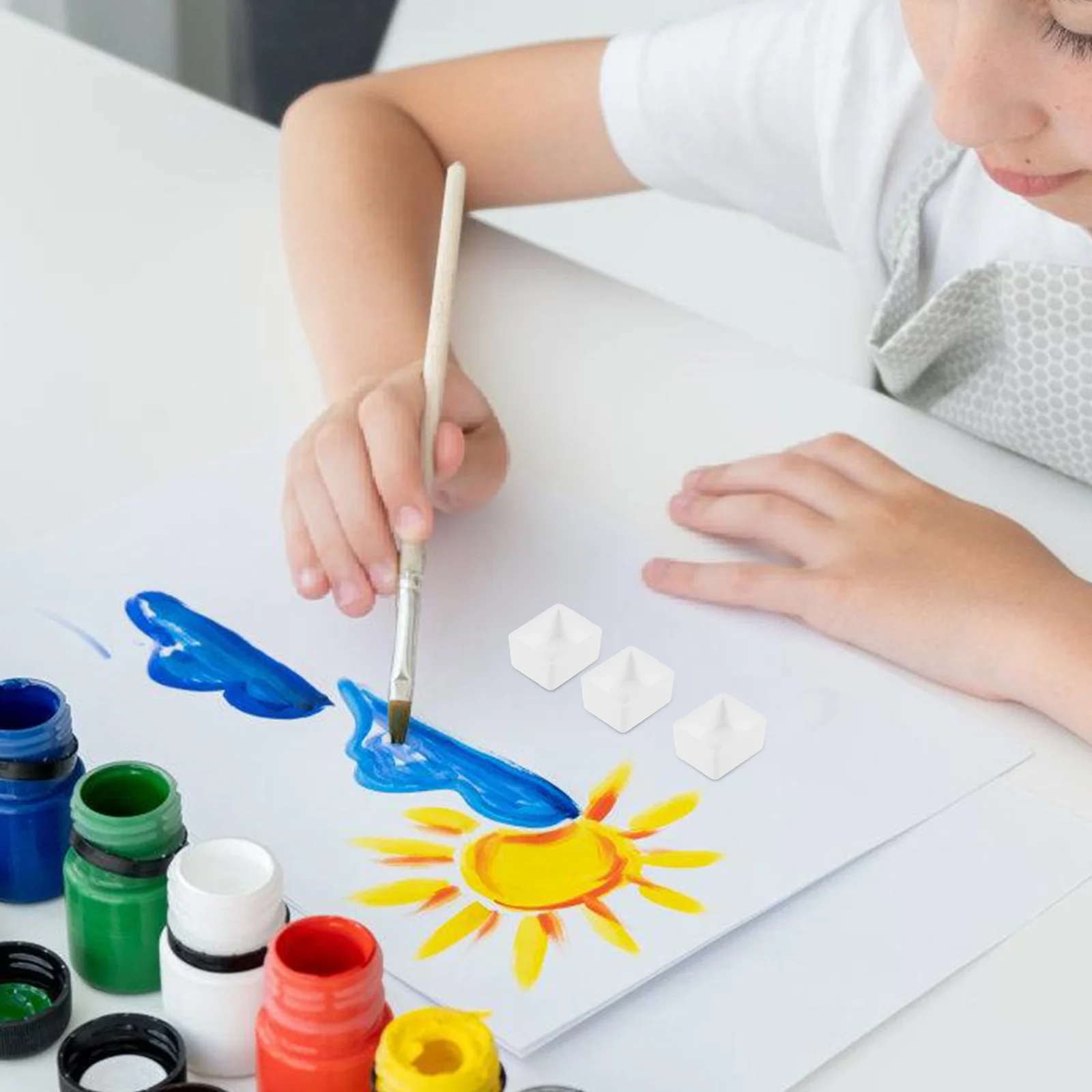 

24Pcs Empty Watercolor Paint Half Pans Plastic Box for DIY Acrylic Oil Painting Travel Art Supplies Box for Watercolor