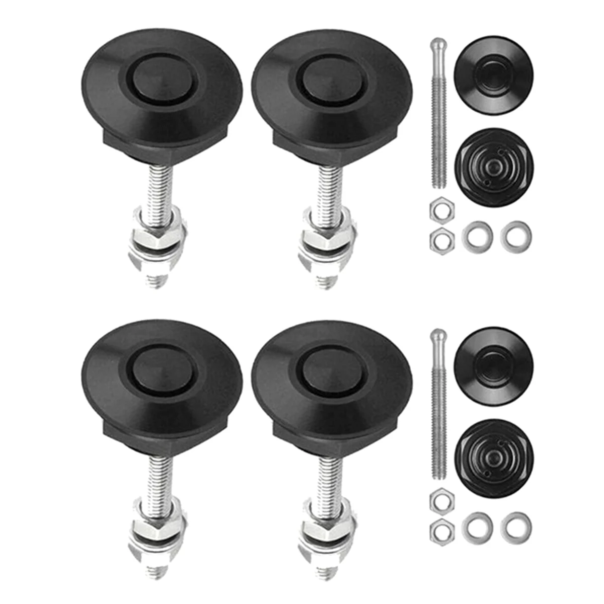 2set Push Button Quick Release Hood Bonnet Pins Lock Clip Car Bumper Latch Kit