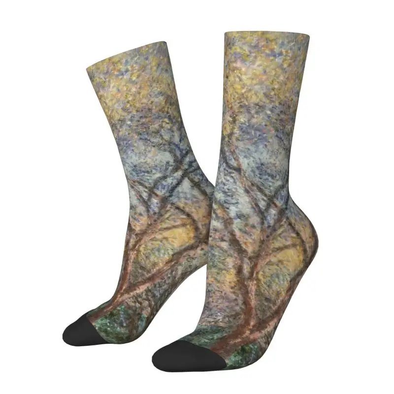 

Morning At Antibes Men Women Crew Socks Unisex Kawaii Claude Monet Modern Painting Art Spring Summer Autumn Winter Dress Socks