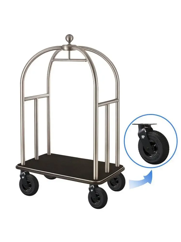 Rodízio de borracha inflável preto, 1 peça, eletroforese, carro, serviço de lobo, hotel, universal, 8 polegadas