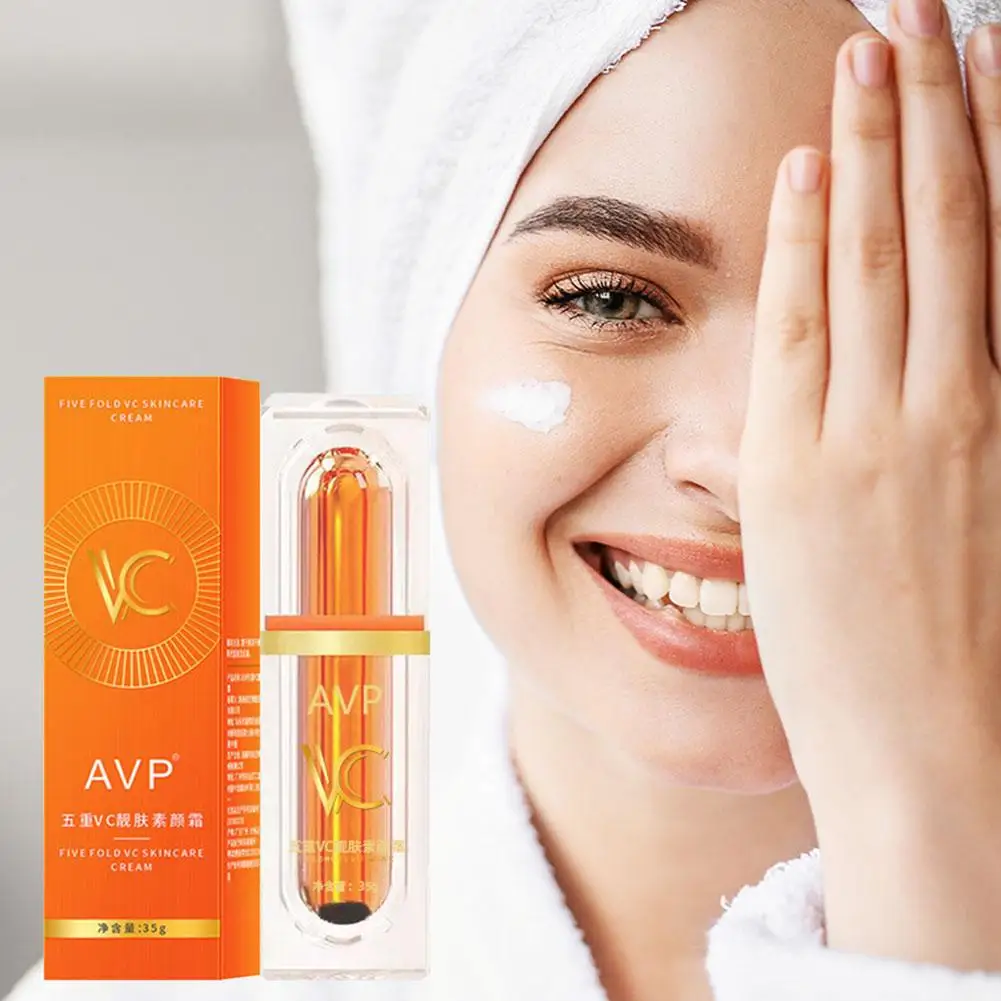 5 ชิ้น Vitamin C ครีมไวท์เทนนิ่งห้า VC Tone Up Cream Moisturizer Anti Aging ริ้วรอยจุดด่างดํา Remover Brightening Skin Care