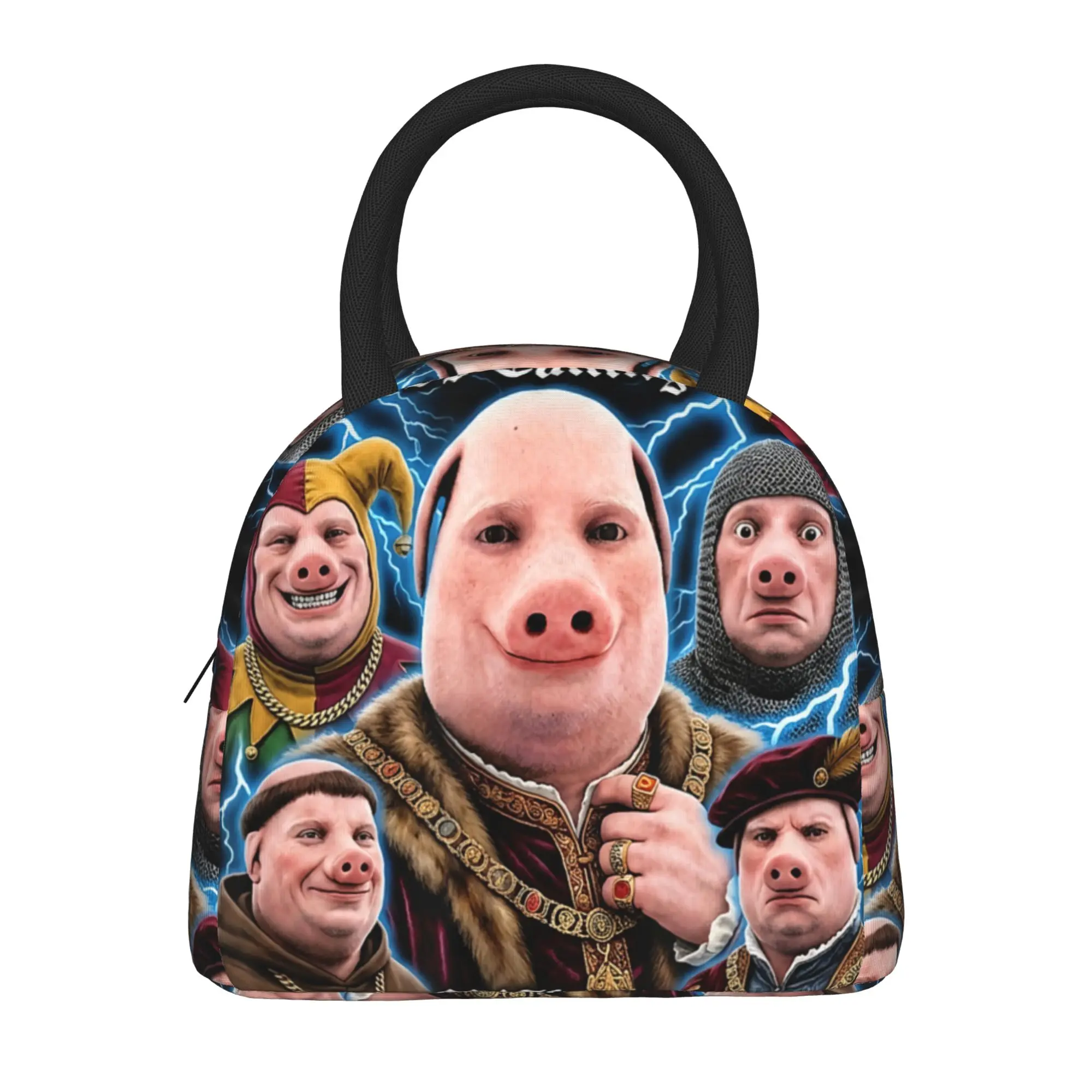 John Pork is Calling Medieval Meme Brainrot Lunch Bag Outdoor Picnic Lunch Box For Men Print Thermal Tote Handbags Cooler Bag