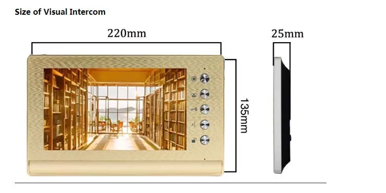 Imagem -06 - Homefong-telefone de Porta de Vídeo Colorido para Casa Interfone para Campainha Doméstica Monitor Dourado Desbloqueio ao ar Livre Visão Noturna ir Talk Pol