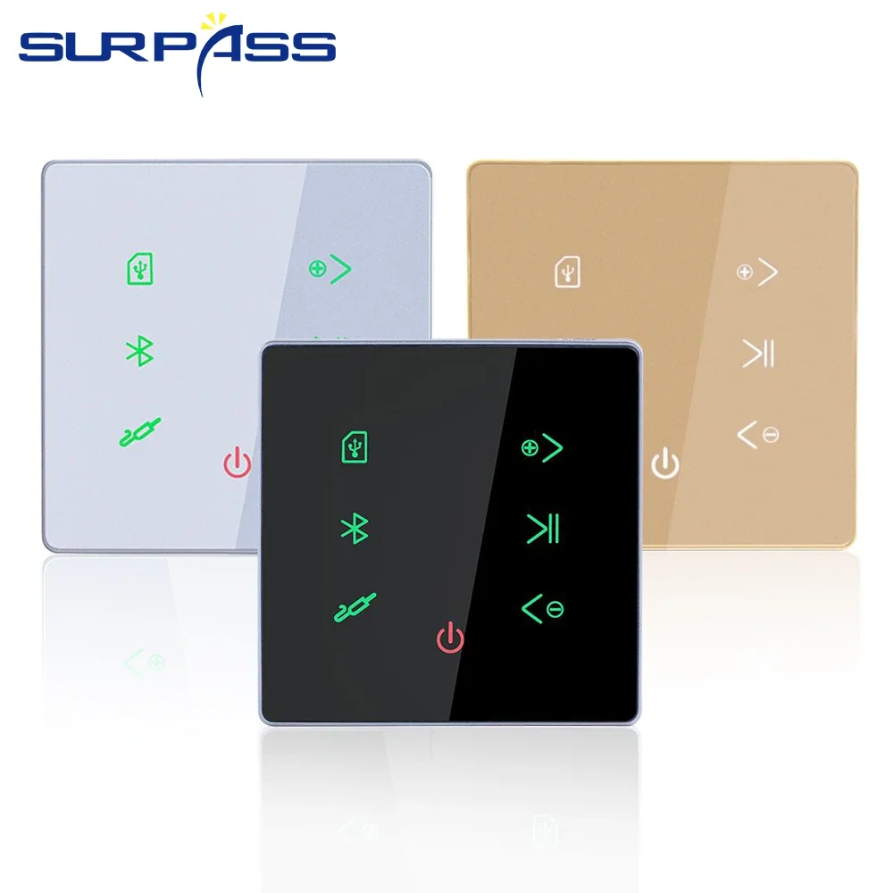 스마트 홈 오디오 BT 벽 사운드 앰프 HiFi 스테레오 배경 음악 시스템 지원 USB SD 카드 극장 앰프 호텔