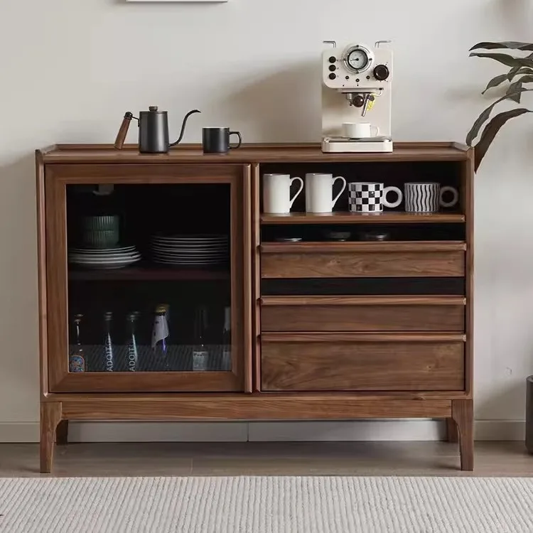 Storage Cabinet Modern Solid Wood Multifunctional Dining Room Restaurant Cafe Easy Assembly Sturdy Durable Space Saving