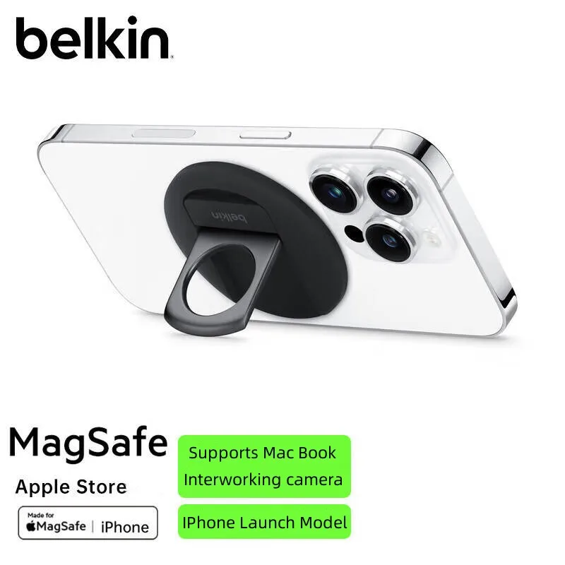 

1PCS MagSafe Magnetic Phone Ring Buckle Apple Continuous Communication Camera Stand Suitable for iPhone 15/14/13/12 Black