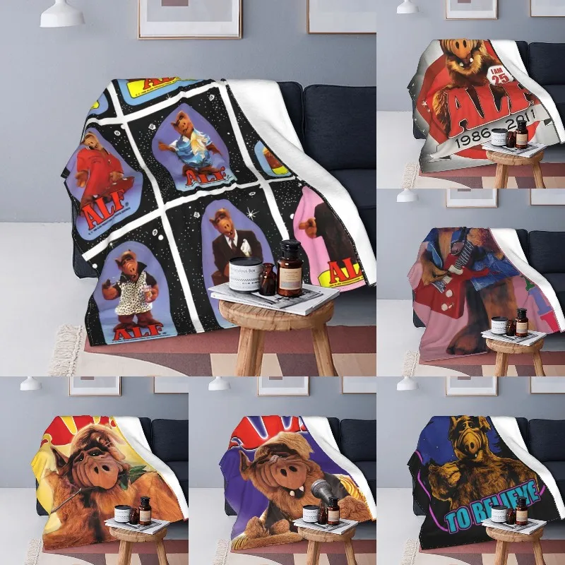 

Флисовое одеяло для дивана, теплый фланелевый плед в форме инопланетянина, для спальни, путешествий, покрывало на диван