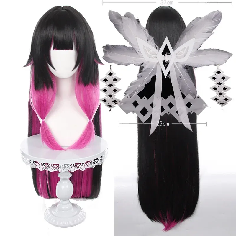Genshin Impact Косплей Коломбина Косплей Парик Fatui Snezhnaya Длинные разноцветные термостойкие парики из волос