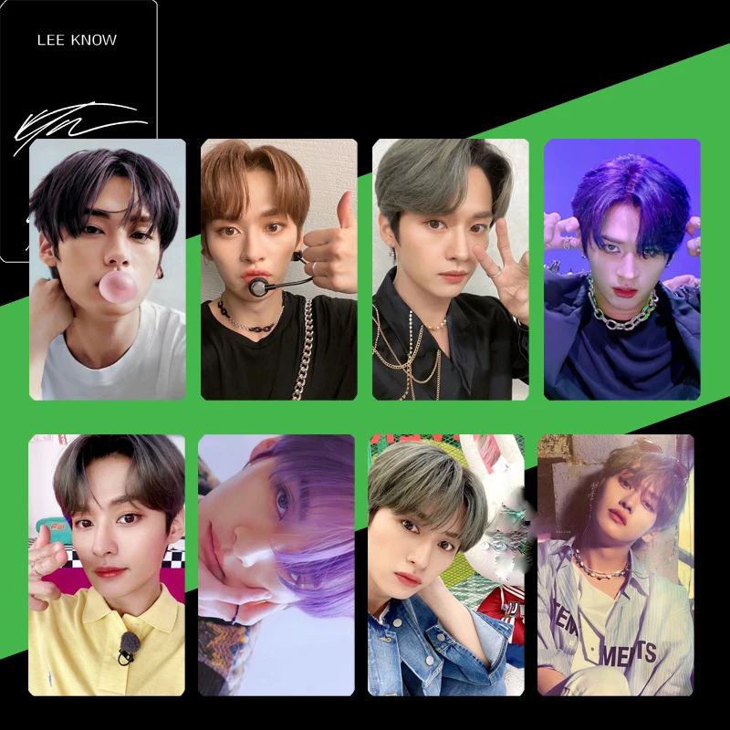 8pcs Kpop Photocard Maniac LOMO Card Felix Hyunjin Bangchan Lee Know Double Sides Postcard Gift Fans Collection