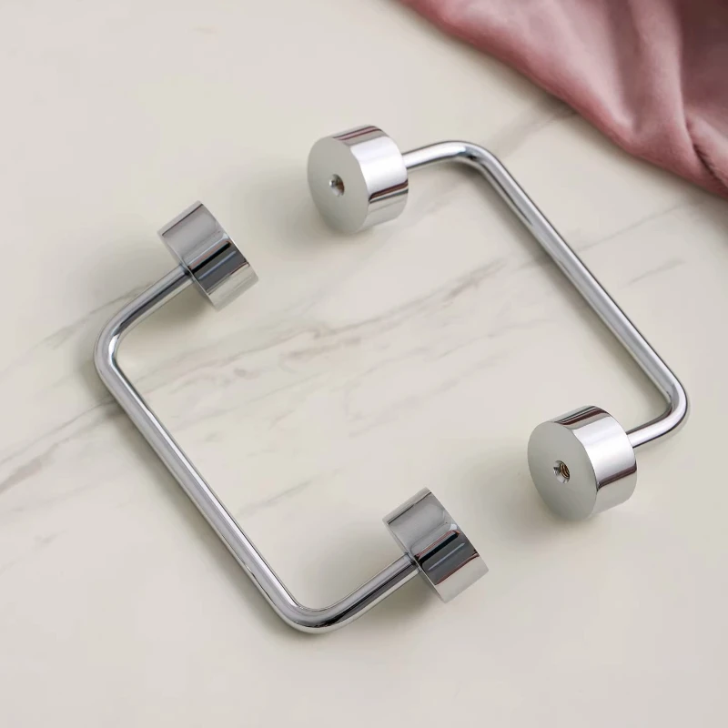 Reiner Messing-Knopf im antiken Stil, silberfarben, minimalistisch, für Schrank-, Schubladen-, Schuhschrank- und Möbeltüren, galvanisierte Beschläge. – Detail 2