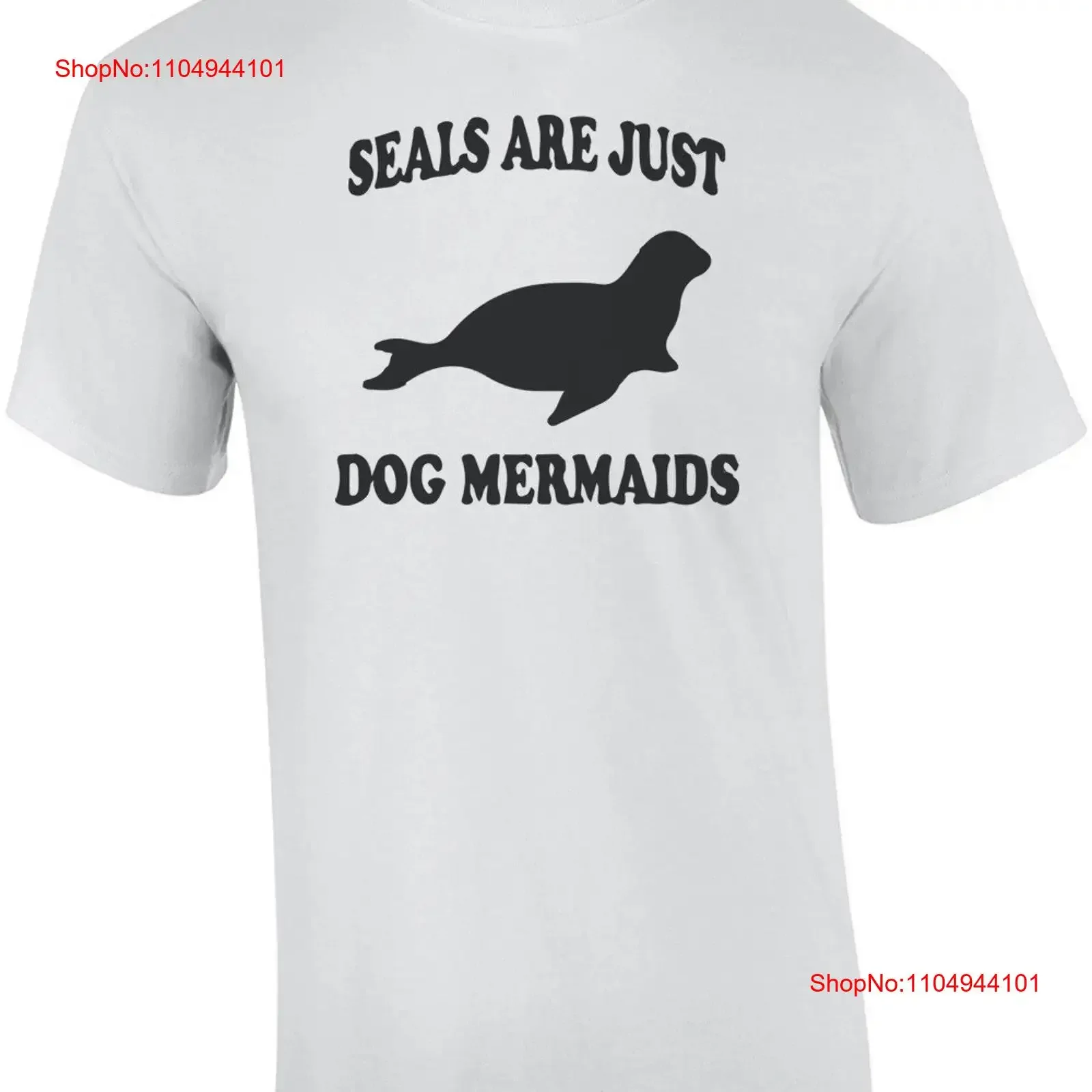

Seals are just dog mermaids T Shirt vintage Washed Casual streetwear fashion designer clothes Versatile Slightly homme