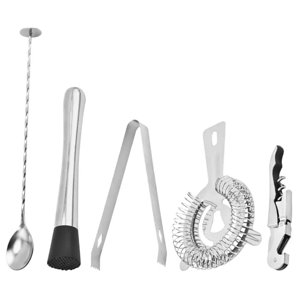 

1Set Stainless Steel Cocktail Tool Kit Bartender Drink Mixer Cocktail Shaker Ice Muddler Professional Barware Accessories