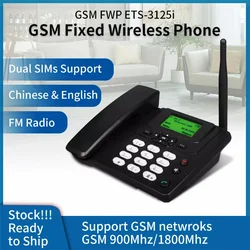 1 set di telefoni cordless con doppia scheda SIM GSM, scheda SD, telefono fisso wireless, telefono da tavolo per ufficio domestico