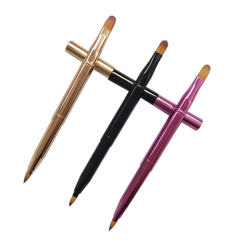 3개입 립 브러쉬 리트랙터블 듀얼 엔디드 더블 사이드 메이크업 브러쉬 세트 유연한 립스틱 글로스 컨실러 어플리케이터