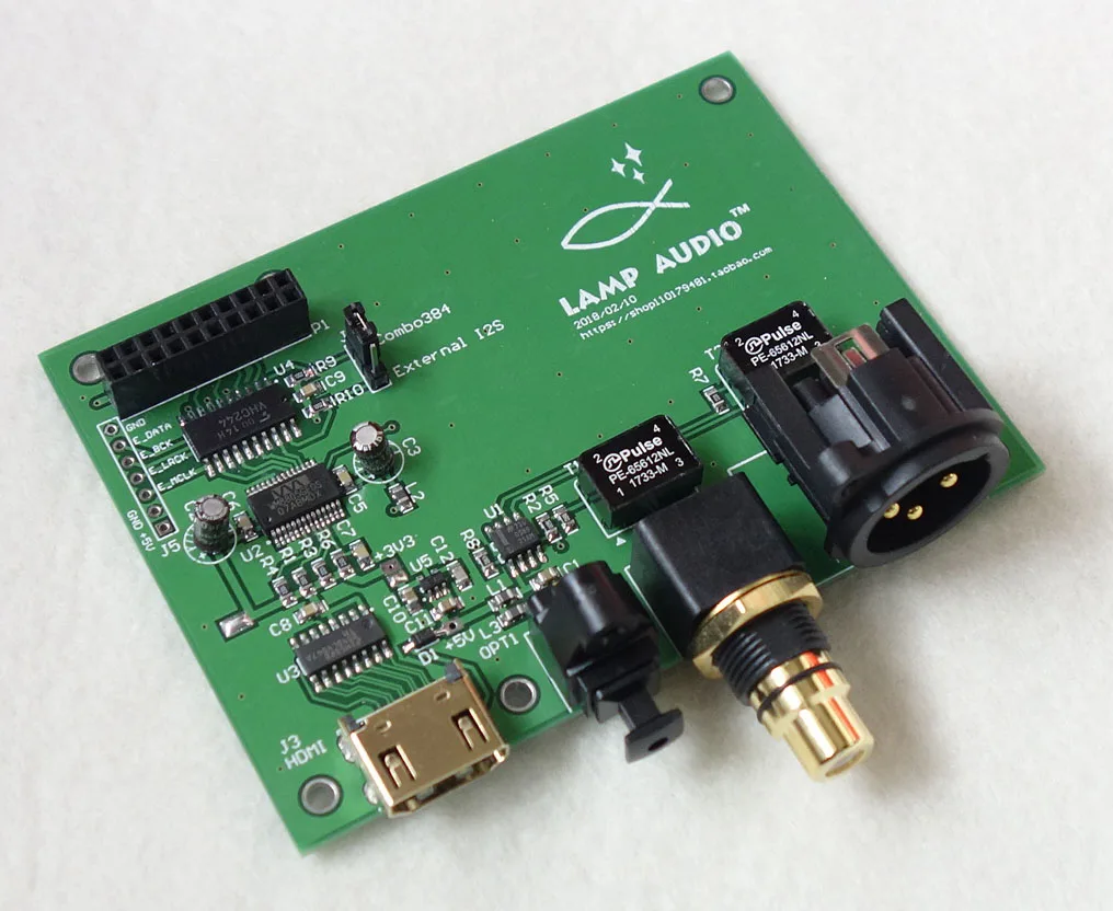XMOS Amanero Italy USB Digital Interface I2S/IIS to Coaxial Fiber SPDIF AES Output Board