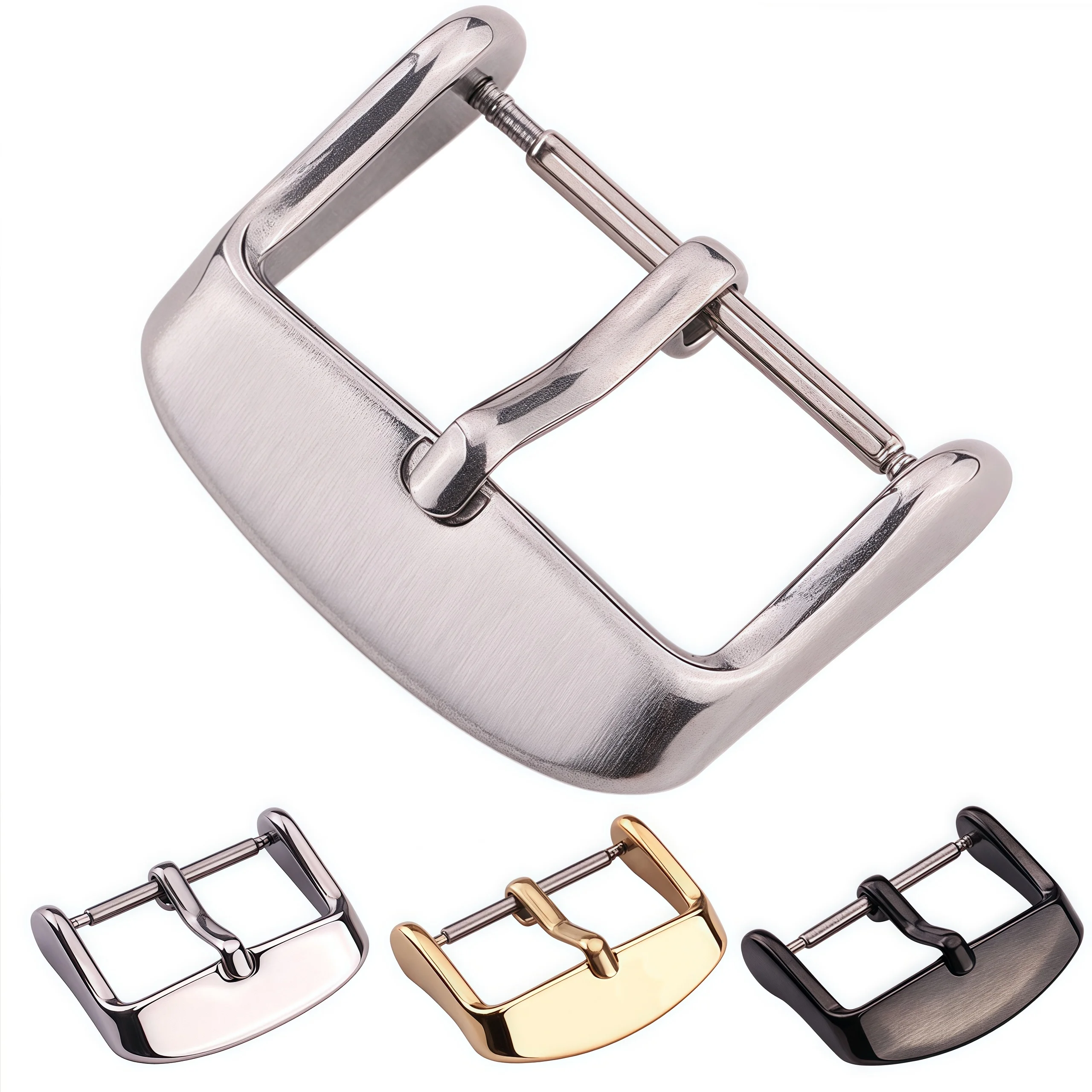 Stainless Steel Pin Buckle Watch Strap Clasp 16mm 18mm 20mm 22mm 24mm Silver Gold Black Metal Tang Buckle Accessories