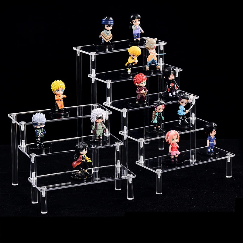 Acrylic Risers Display Shelf 1-5 Tier Acrylic Stand For Display, Figures, Collectibles, Cupcake, Jewelry, Candle Toys Decoration