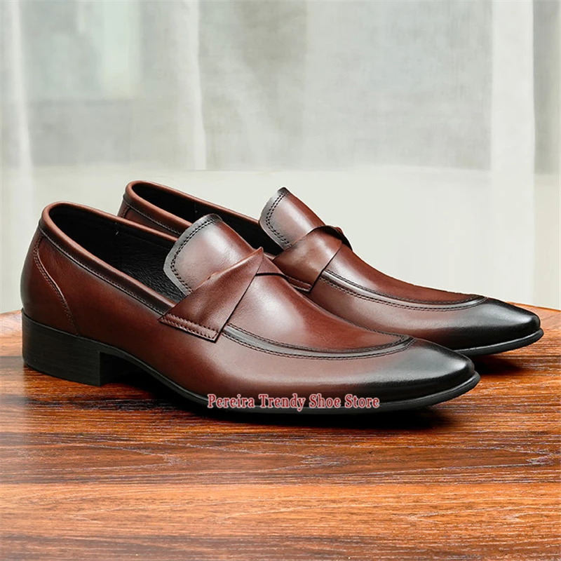 

Мужские лоферы в британском стиле для свадьбы, туфли для жениха, ретро-модель из воловьей кожи с острым носком, на низком каблуке, деловые туфли, модные и удобные