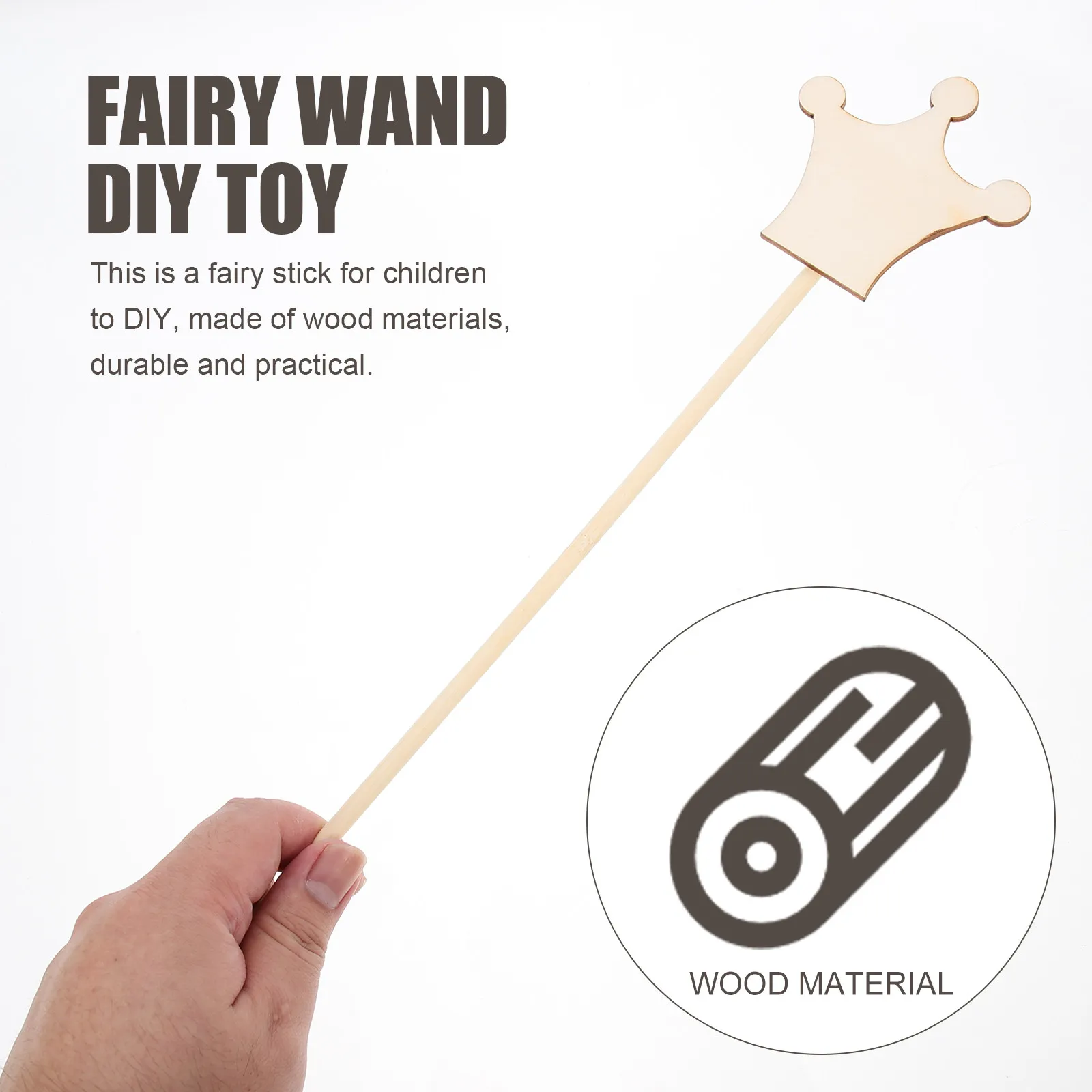 

8Pcs Fairy Wand Crown Children Hand-Made Craft Wooden Fairy Stick DIY Graffiti Painting Tool Creative Imagination Development