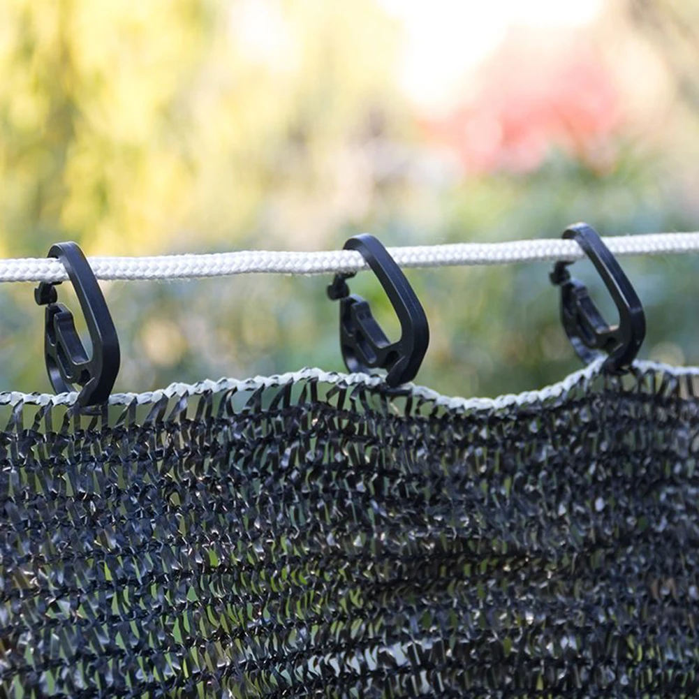 Shade Cloth Clamps Wire Mesh Fixing Removable Black Hanging Brand New Practical High Quality Hooks Shade Clips