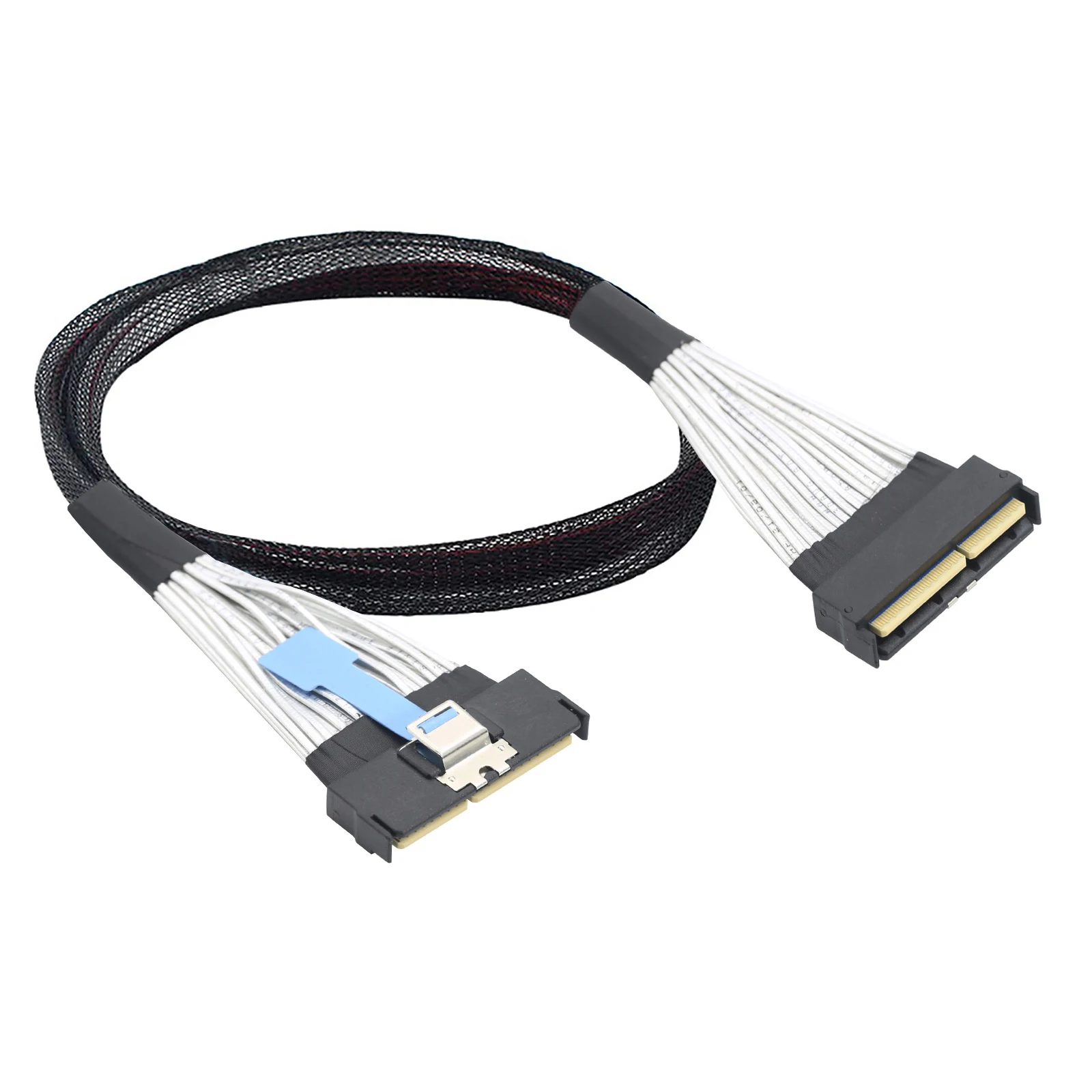 JavicTech PCI-E 5.0 Mini Cool Edge IO MCIO 16X 124Pin SFF-TA-1016 Extension Cable Support PCle Gen5 & Gen6 64Gbps