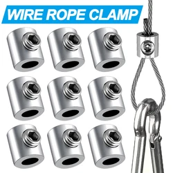 10pcs For 2mm Wire Rope Clamp Copper Suspension Clips Single Hole Retainer Clip Adjustable Screw Fixing Hardware Accessories