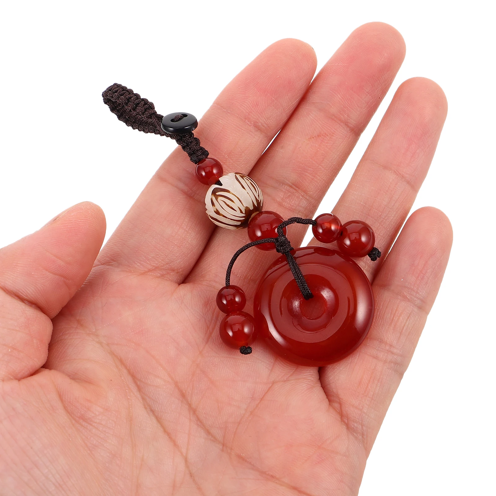 

Creative Chalcedony Decoration Bag Handbag Chinese Style Accessories Purse Ornament Car Key Handbag Charm Keychain Chalcedony