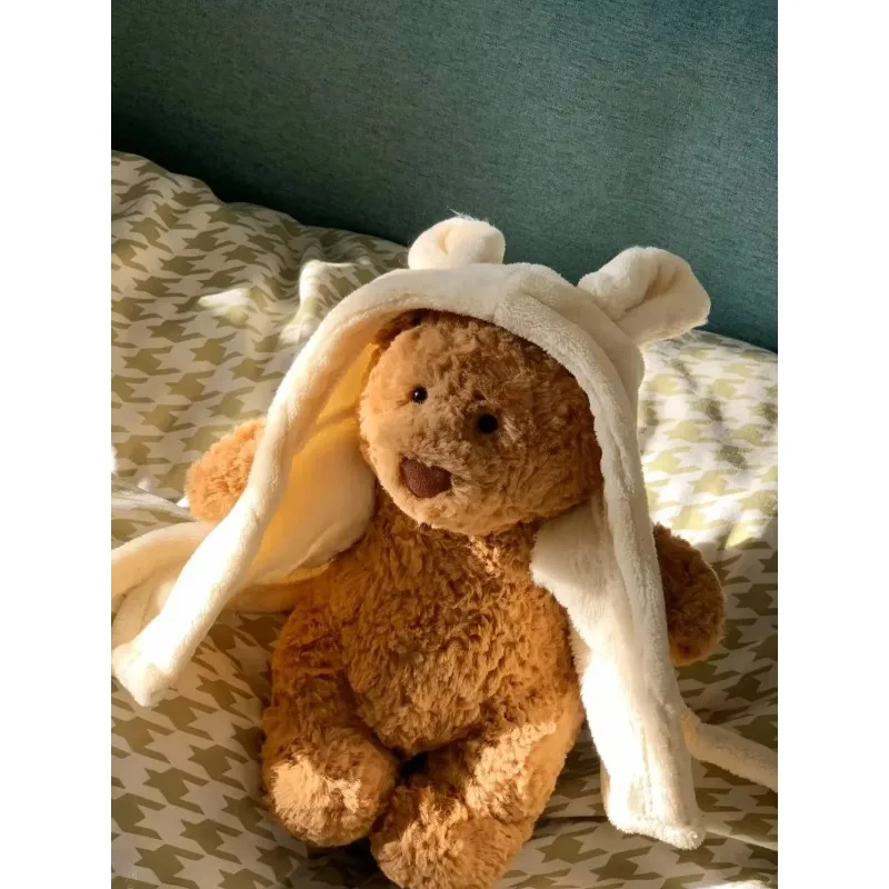 جديد لجيلي 31 سنتيمتر أرنب بوني خجول يحمل كعكة عيد ميلاد أفخم دمية مرافقة القطط والكلاب والحيوانات الأليفة هدية عيد.