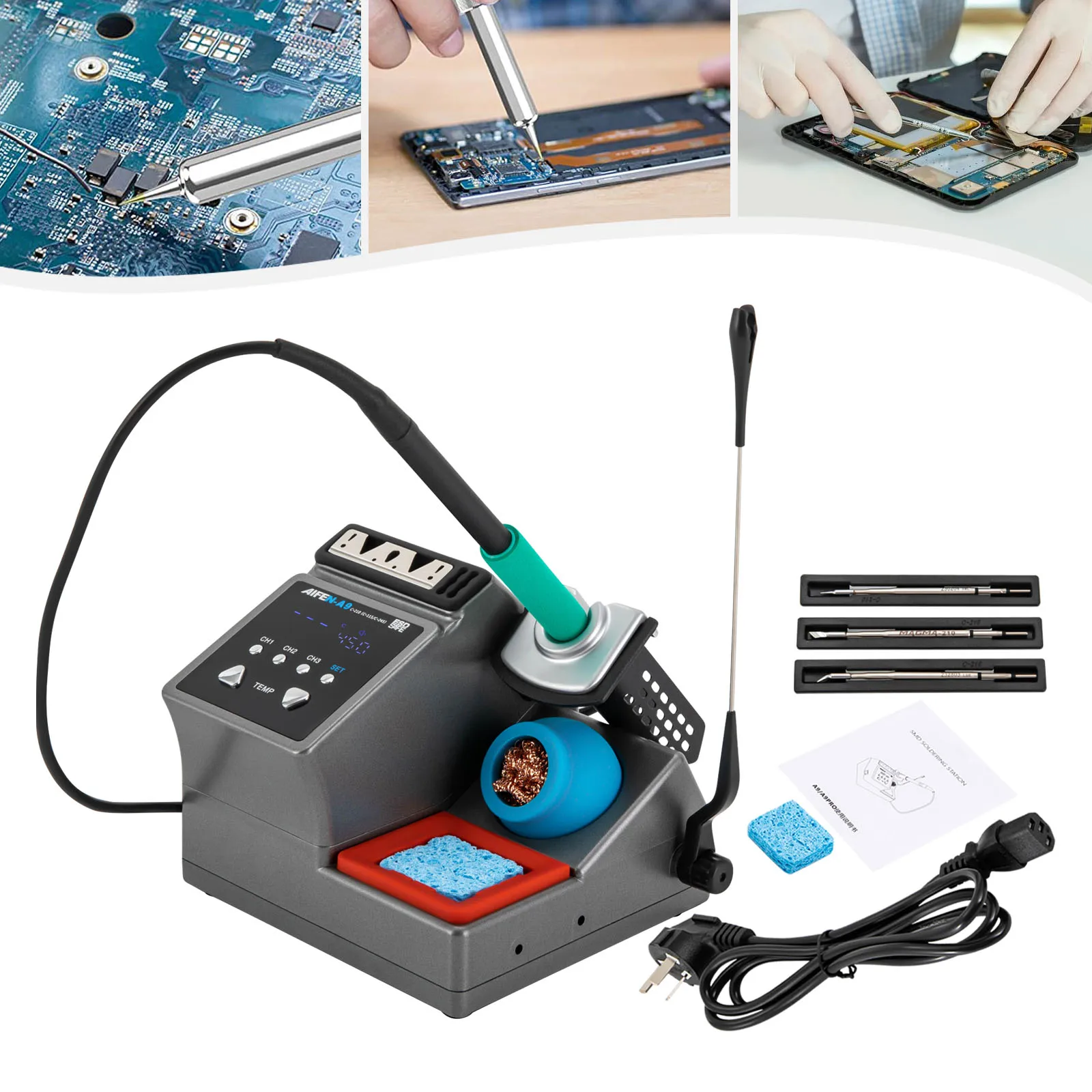 120W Soldering Station 3-speed Memory Storage Soldering Iron Station Kit Welding Hand Tool