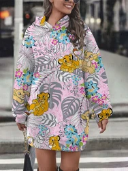 Women's new Disney series party dress clothing print pullover hoodie sweatshirt autumn and winter casual street style top