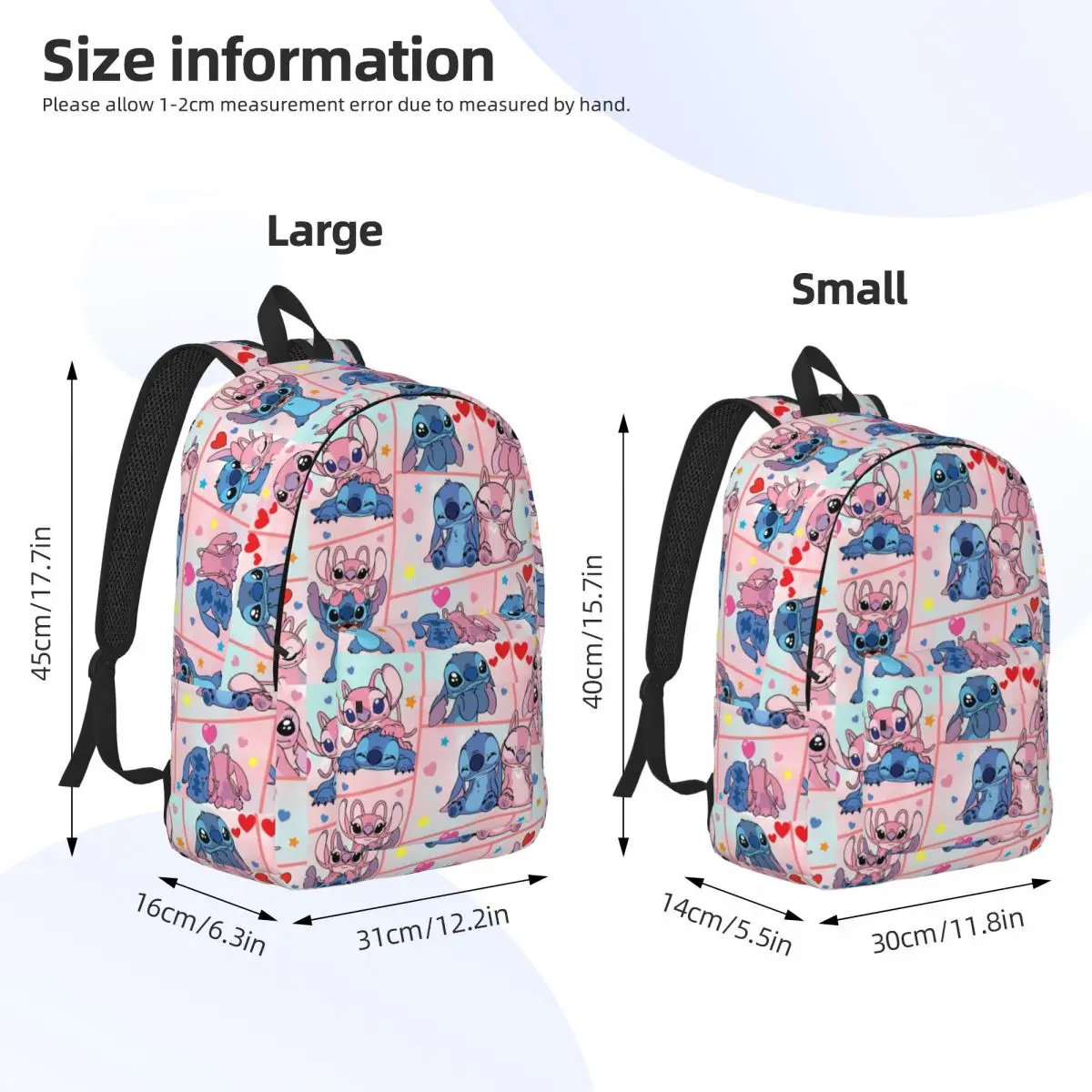 Custom Stitch Heart Collage Canvas Backpacks College School Travel Bags Men Women Bookbag Fits 15 Inch Laptop