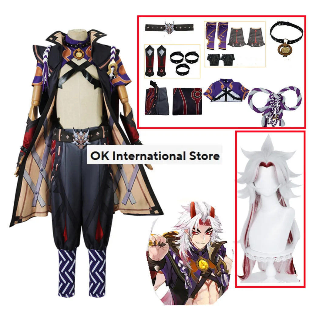 Geinshin Impact Arataki Itto Cosplay Game Cosplay Costume Uniform Anime Halloween Carnival Party Clothes