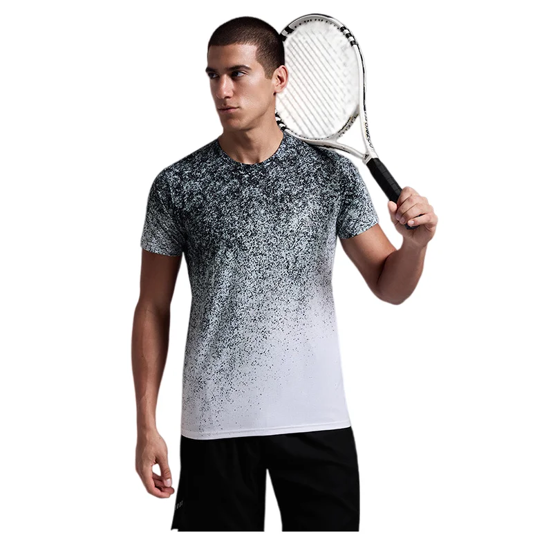 2026 New Men Summer Outdoor Hiking Quick Dry T Shirt Round Neck Half Sleeve Ice Silk Elastic Tops Breathable Fitness Training