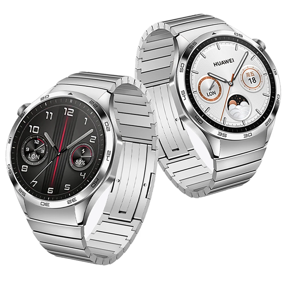 Official Metal Steel Strap For HUAWEI WATCH GT 4 46mm GT4 No Gaps Link Bracelet Replacement Smartwatch Band Wristband Accessorie
