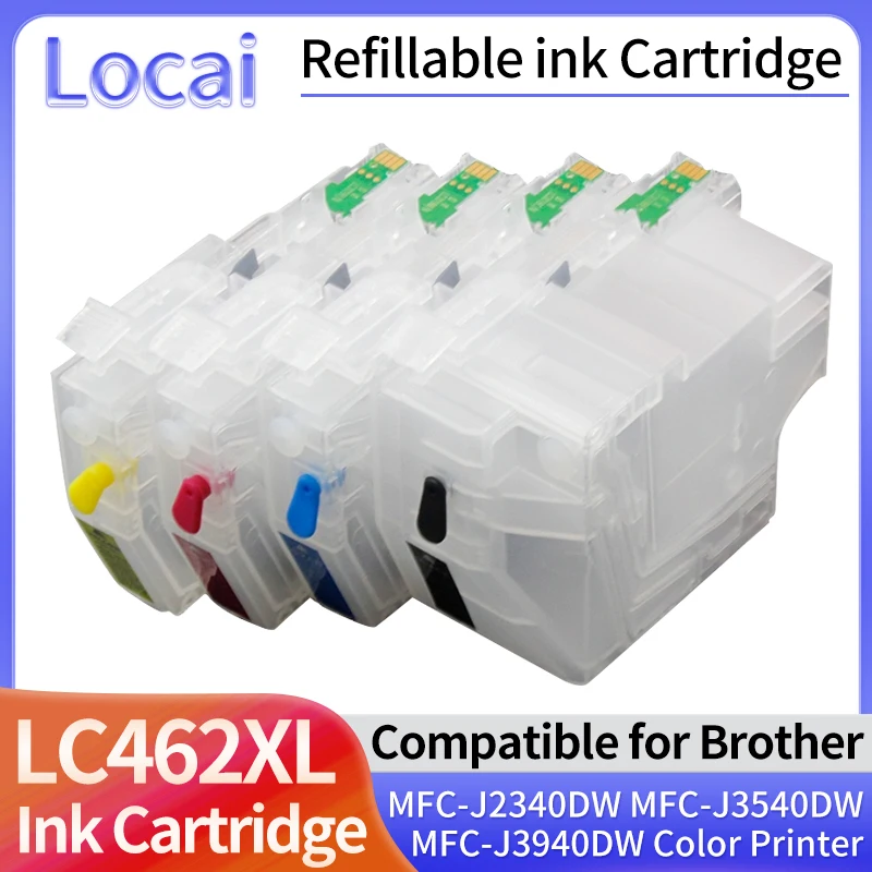 LC462 LC462XL Refillable Ink Cartridge With Chip for Brother MFC-J2340DW MFC-J3540DW MFC-J3940DW Printer with Disposable Chip