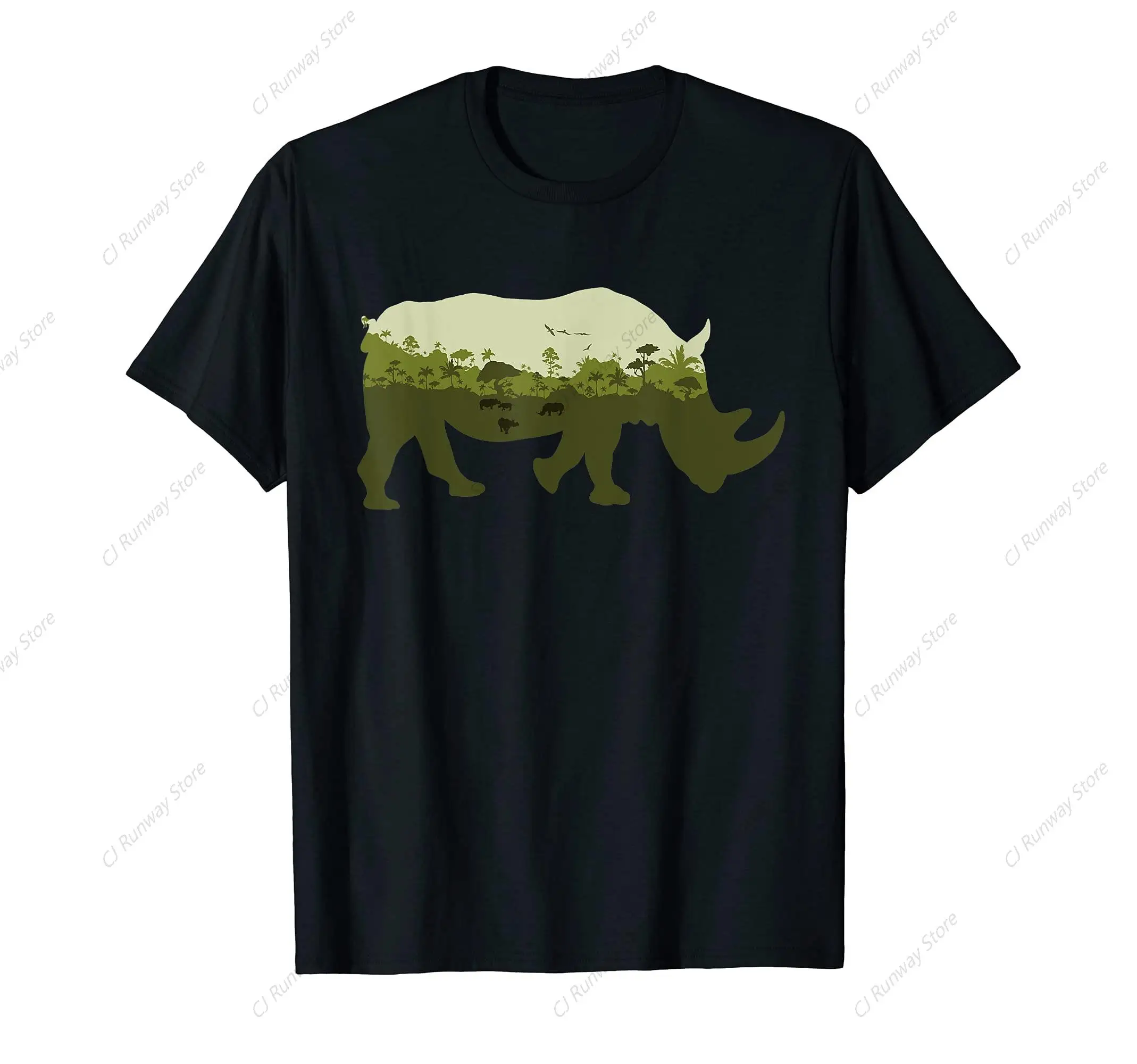 Rhinoceros Print Landscape - Rhinoceros Animal Save Rhino T-Shirt