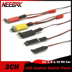 3CH LED Lamp Light Control Switch Panel System Controller Module Turn on/off for 1/10 1/8 RC Car Vehicle Component Spare Parts