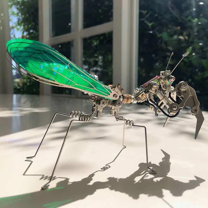 Kit de modelo de Mantis de insectos mecánicos 3D, 258 Uds., hecho a mano, montar a mano, gusano de oración, insecto, juguete de montaje Diy para niños y adultos, regalo