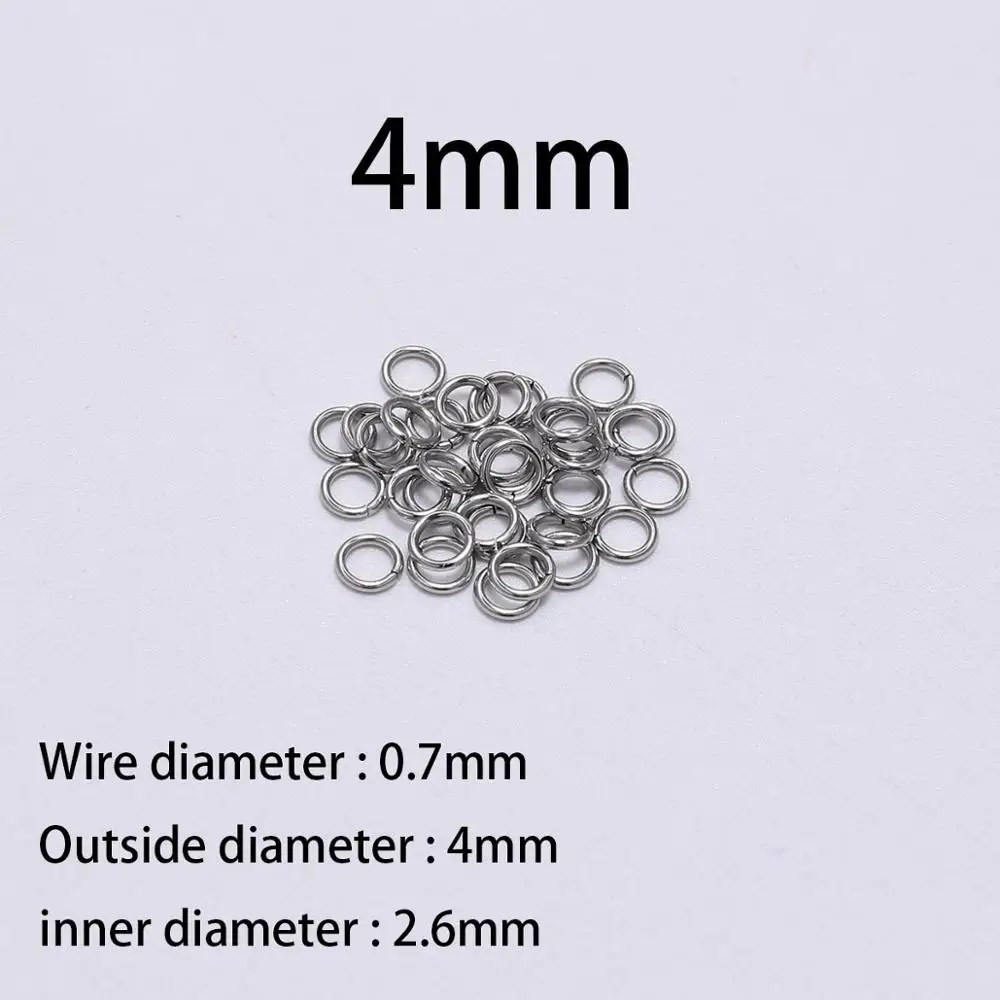 30-200 pièces 3-25mm anneau fendu en acier inoxydable ouvert boucles simples anneaux de saut connecteurs pour bijoux à bricoler soi-même faisant des résultats accessoires