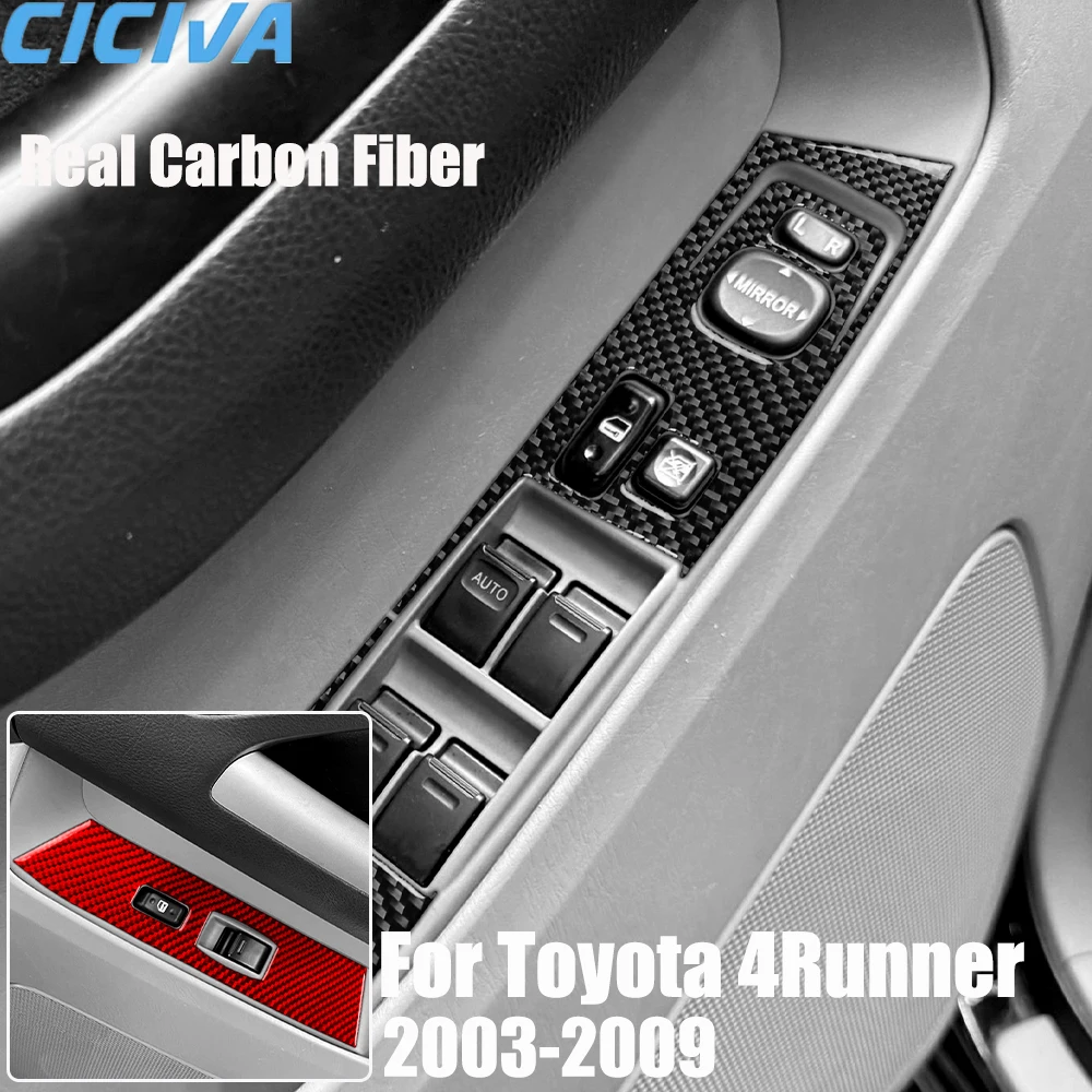 

Real Carbon Fiber Car Accessories Front Window Lifting Cover Soft Sticker For Toyota 4Runner 2003 2004 2005 2006 2007 2008 2009