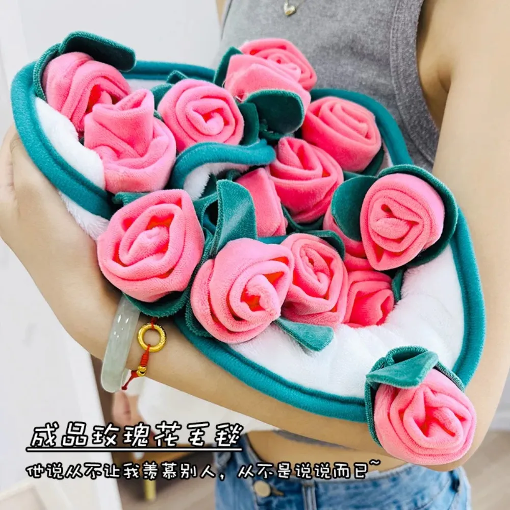 

Одеяло с искусственной розой на День святого Валентина, праздничный подарок Qixi для матери, одеяло в форме букета