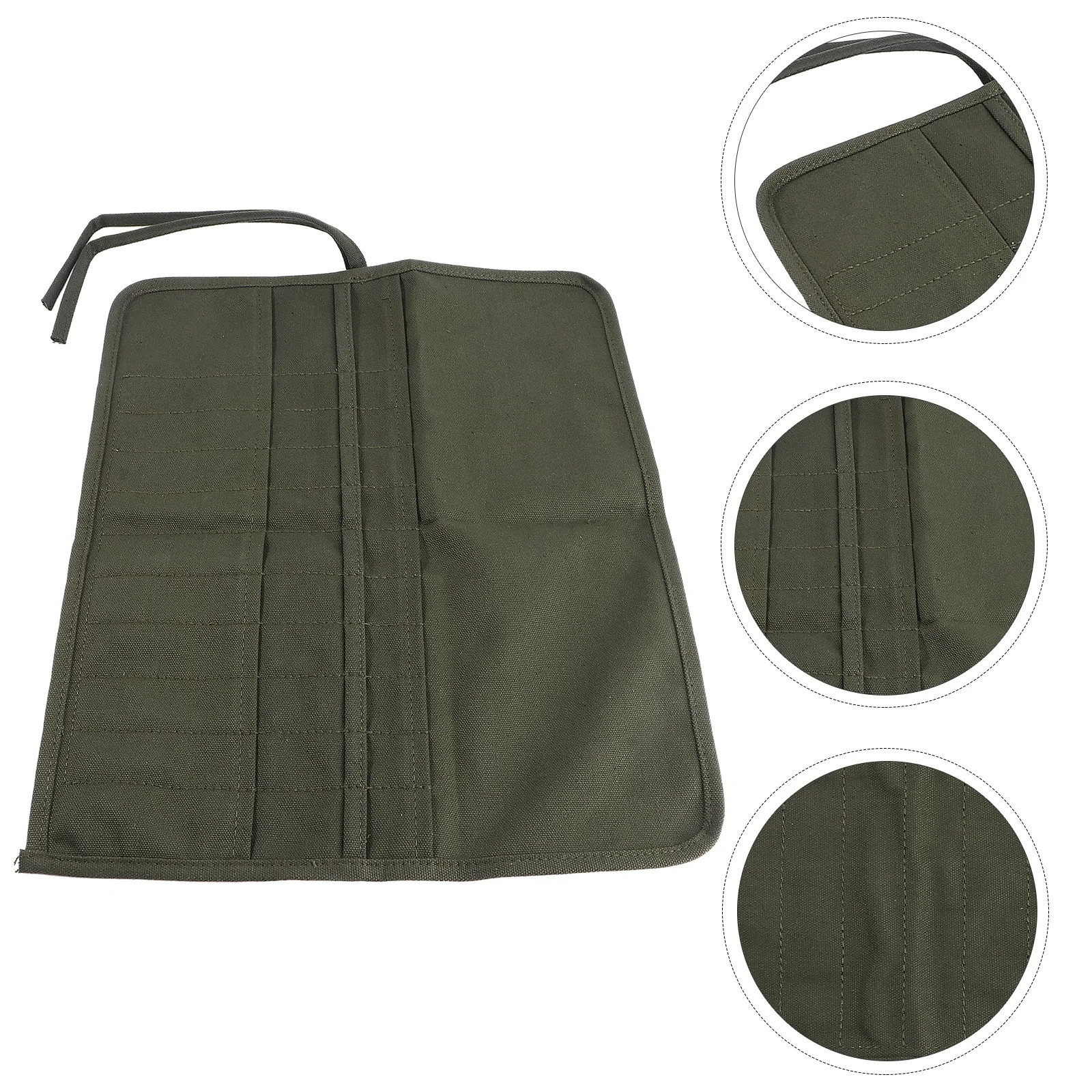 

Roll Up Brush Bag Green 42x325cm Canvas Painting Brush Holder Pouch Separate Compartments Art Tool Carrier Storage Solution