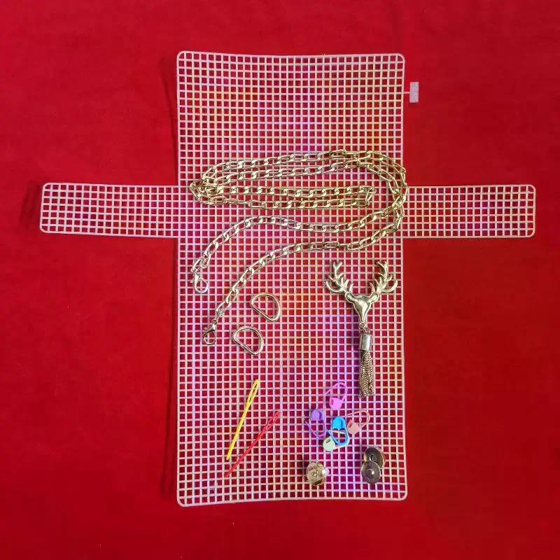 DIY Knitting Crochet Bags Kit with Mesh Plastic Canvas Sheets
