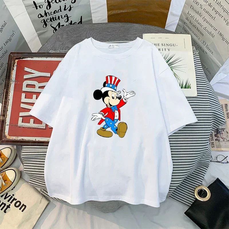 Kawaii Mickey Anime Blouses Y2k Women Clothing Graphic T Shirts Clothes Harajuku Oversized T Shirt Womens Tops