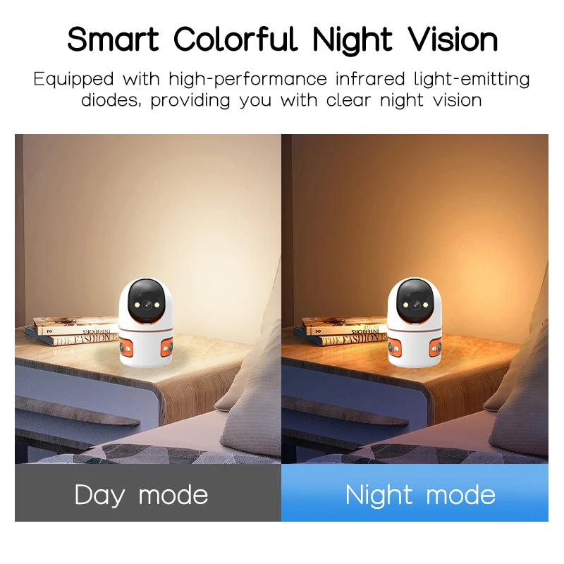 V380pro APP 3-Camera Full-Color Wireless WIFI IP Spherical Camera AI Human Presence Detection Two-Way Audio Home Security Monito