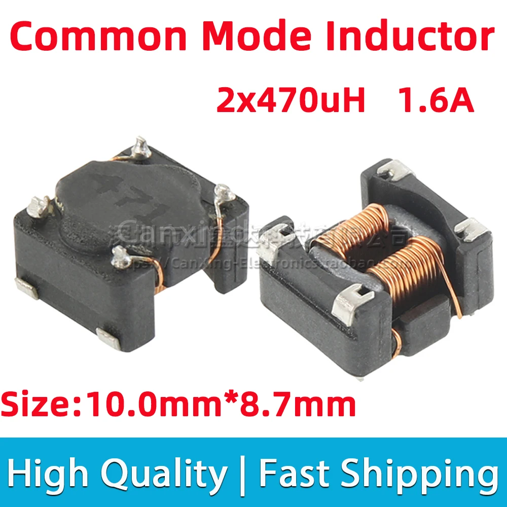 

10pcs SMT Common Mode Choke Coil Inductor Inductance 2x470UH 1.6A Filter Switching Power Supply Filter Magnetic Ring 471