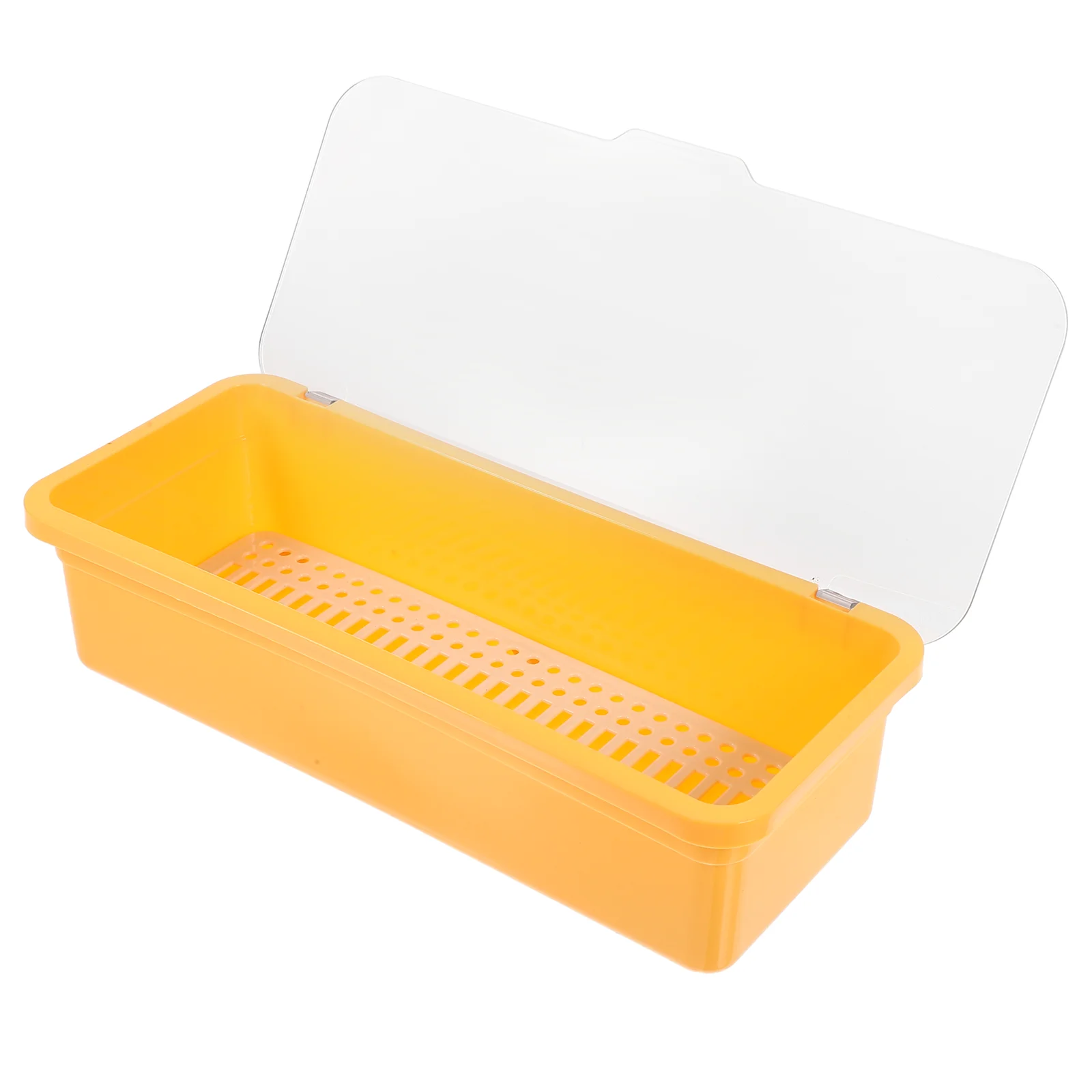 

Cutlery Storage Box Translucent Blue Draining Organizer Kitchen Utensils Tray Chopstick Holder Silverware Drying Rack
